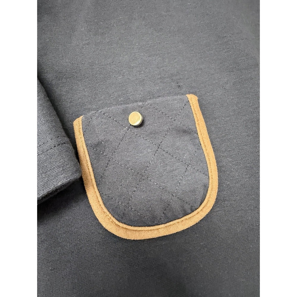 Hope and Henry Girls 6 Blue Quilted Riding Ponte Riding Dress Tan Elbow Patches - Picture 2 of 6